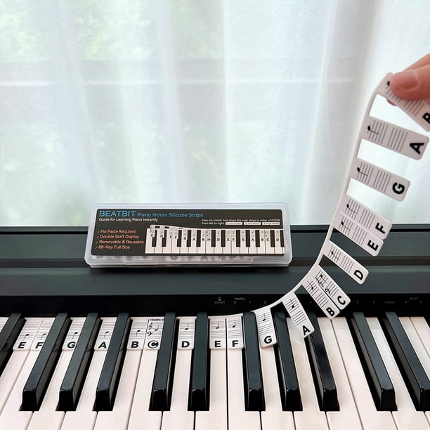 Piano Notes Guide For Beginner, Removable Piano Keyboard Note Labels For Learning, 88-Key Full Size, Made Of Silicone, No Need Stickers, Reusable, For Kids Student