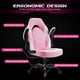 thumbnail image 3 of Silla de escritorio gamer Sweetcrispy rosa y blanca de cuero PU, 3 of 4