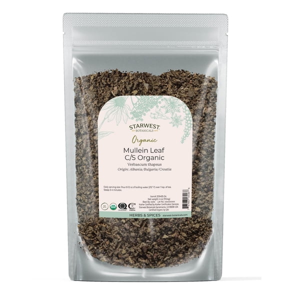 Té de hojas de gordolobo orgánico Herb Starwest Botanicals, 120 ml