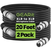 Cables Xlr Gearit Para Micrófono Macho A Hembra, 6 M, Paquete De 2