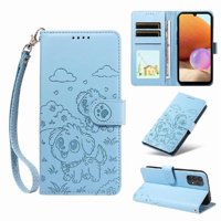 Funda Billetera Foxdock Compatible Con Samsung Galaxy A32 5G, Diseño Perrito Tierno, Ranuras Para Tarjetas Y Soporte Plegable