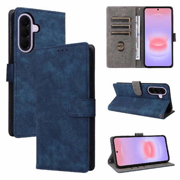 Funda Billetera para Samsung Galaxy A57 5G con Soporte - Cartera de Cuero con Ranuras Azul