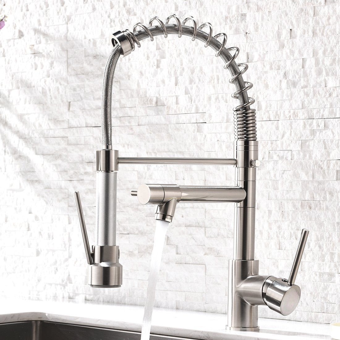 Grifo Para Fregadero De Cocina Aimadi Contemporary Con Rociador Desplegable