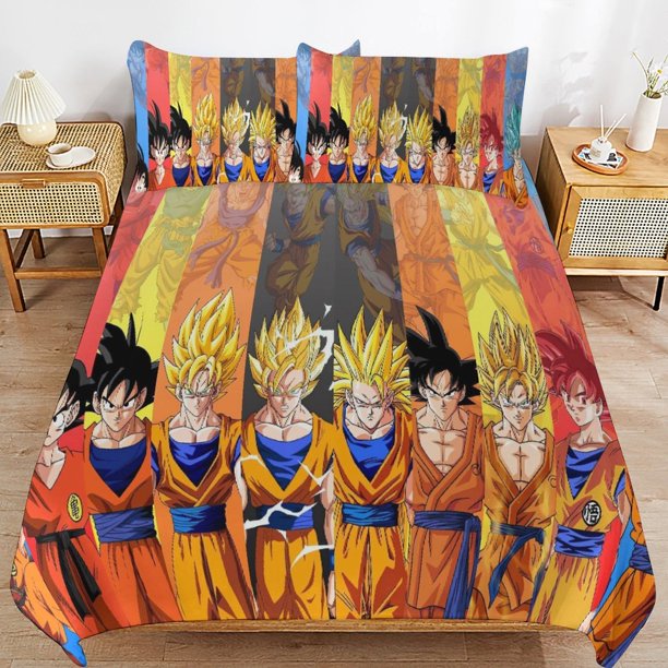 Dragon-Ball Dragon Ba-ll Dragon-Ball Dragon Ba-ll Bedding Set Sheet Set for Kids Adults,All Season Lightweight