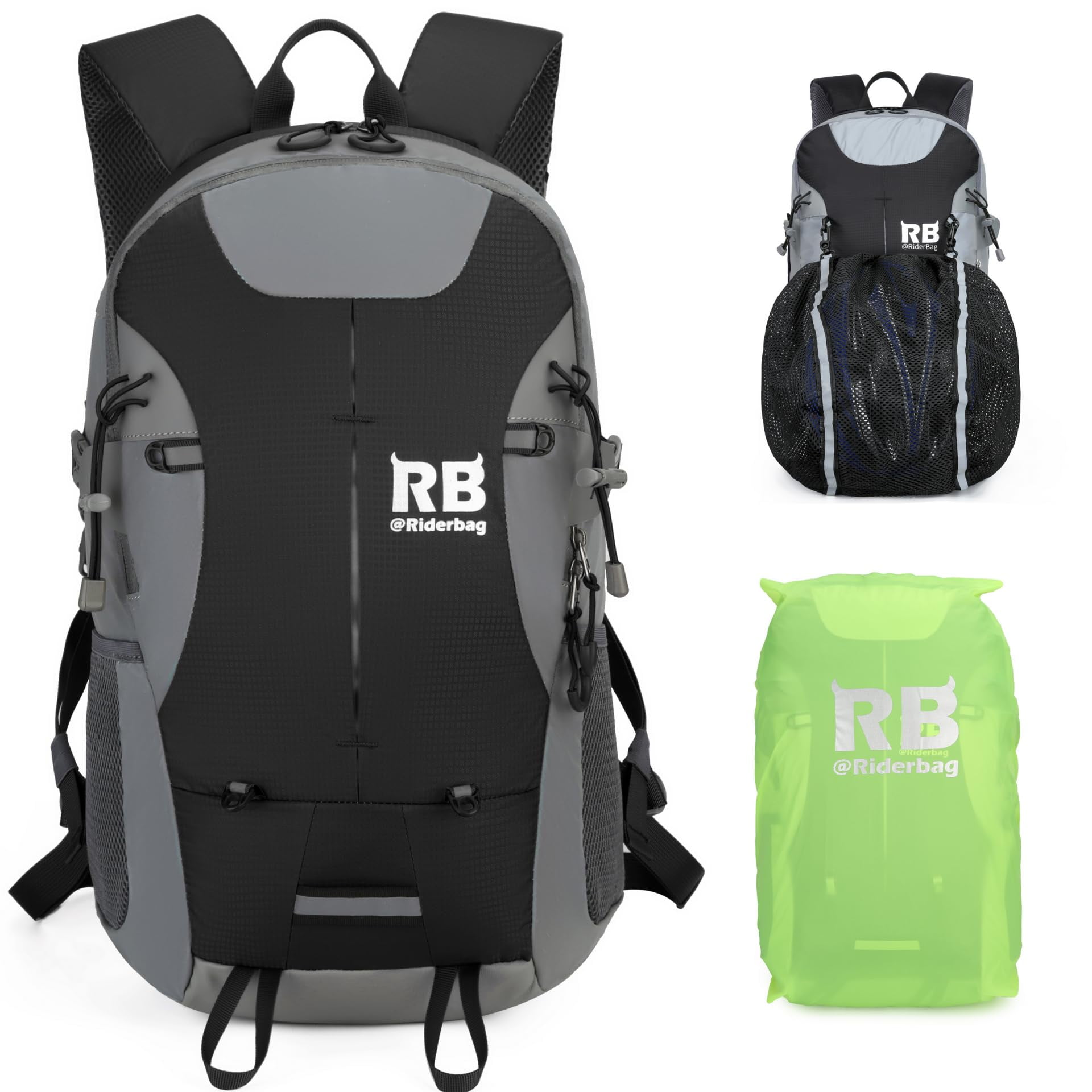 @riderbag - Mochila Riderbag Reflectante Ligera De 35 Litros Para Motocicleta