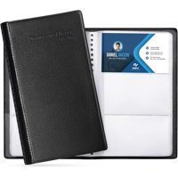 Xinqihang - Organizador De Tarjetas De Presentación Con Cubierta Resistente, Capacidad Para 240 Tarjetas, Carpeta Portátil Para Tarjetas De Presentación, Soporte De Pu Para Tarjetas De Crédito, Color Negro.