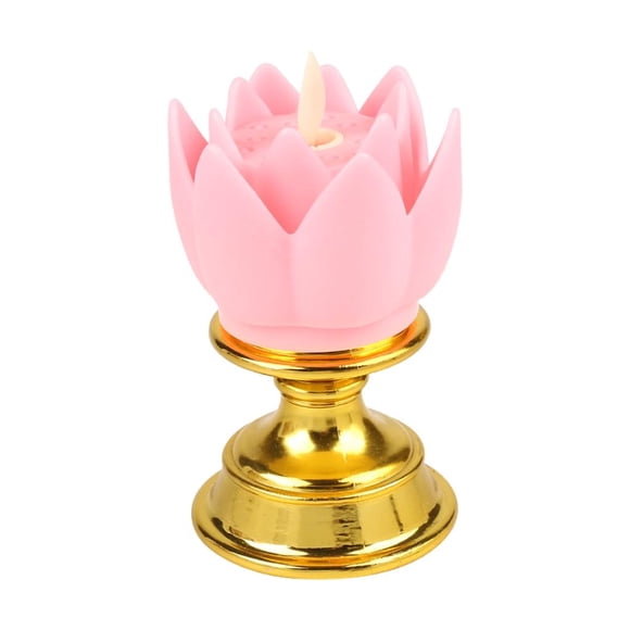Luz De Lotus Solemne Santa Luz Budista Para El Santuario Decorativo Al Aire Libre Rosa