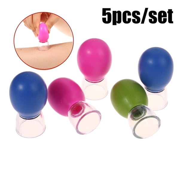 5Pcs Silicone Cupping Massage Cup For Body Face Neck Eye Massager Vacuum Tank Body Facial Care, Anti-aging Beauty Tool
