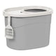 thumbnail image 1 of Caja de arena para gatos IRIS USA, grande, simple, redonda, con entrada superior gris/blanca, 1 of 6