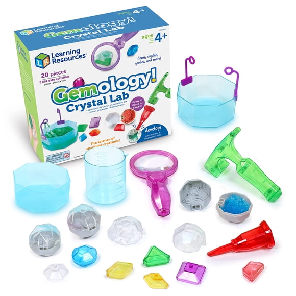 Kit científico Recursos de aprendizaje ¡Gemología! Crystal Lab, 20 piezas