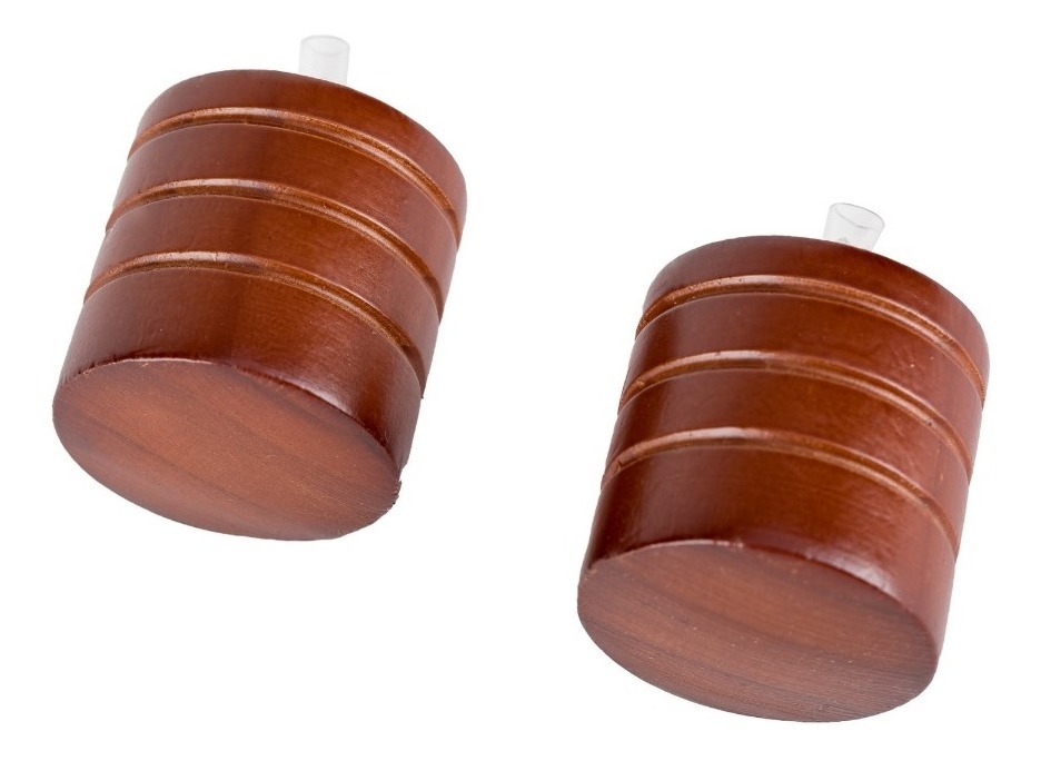 Metalhsa - Pack 2 Unidades Terminal Tope De Madera Chocolate 19 Mm