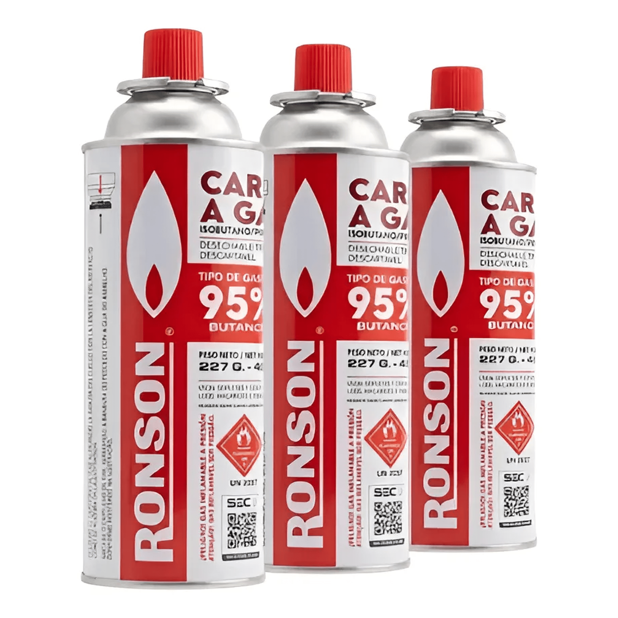 Pack De 3 Cartuchos A Gas Ronson 227g/400ml