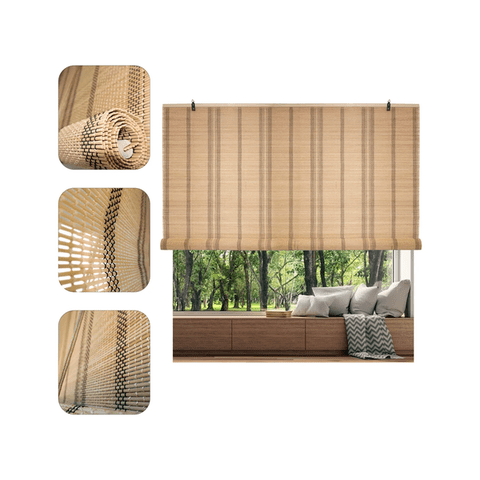 Genérico - Cortina Bambú Persiana Enrollable 120X150 Cm Beiti Unicolor