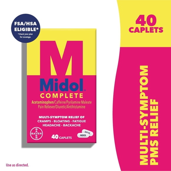 Midol Complete 40 Capletas Alivio Dolor Menstrual Acetaminofan