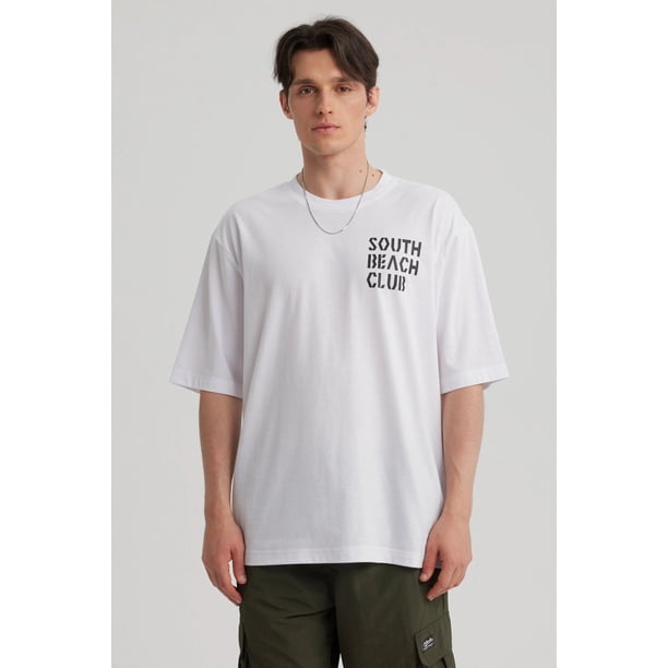 Polera Hombre Print Oversize Blanco - lll