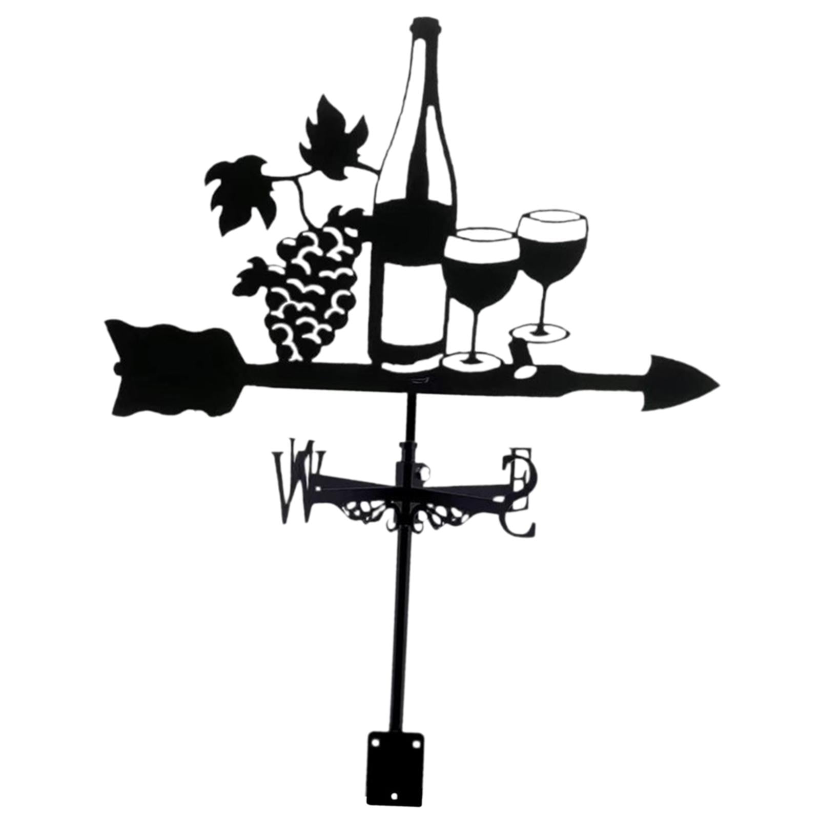 Magideal - Veleta De Viento De Metal, Decoración Exterior, Gallinero, Techo, Jardín, Indicador De Dirección Del Viento, Herramienta De Medición Para Gazebo Barn Con Tazas 34cm