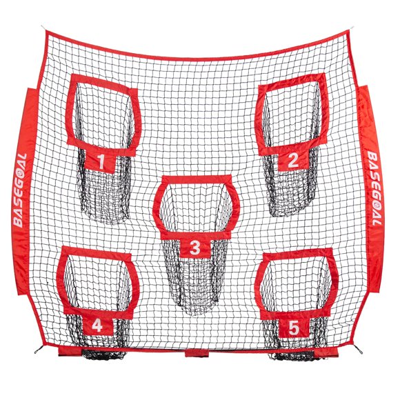 BaseGoal Red de Repuesto para Fútbol Americano (solo red), resistente y sin nudos para entrenamiento de lanzamientos, mejora la precisión de pase del QB (8 pies x 8 pies, rojo)