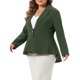 thumbnail image 4 of Agnes Orinda Blazer para Mujer Talla Grande Botón Solapa Panel Volante Peplum Blazers 4X Verde Militar, 4 of 6