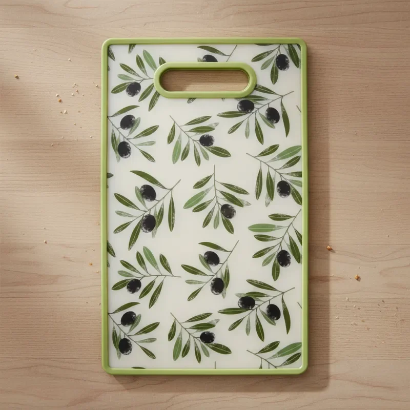 Genérico - Tabla De Cortar Plástica 37x23cm Diseño Olivos