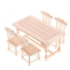 thumbnail image 3 of 1/12 dollhouse comedor muebles de madera natural sillas de mesa de comedor conjunto, 3 of 4