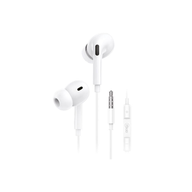 Mlab - Audífonos In Ear 8976 Manos Libres C/ Volumen 3.5 Mm Blanco