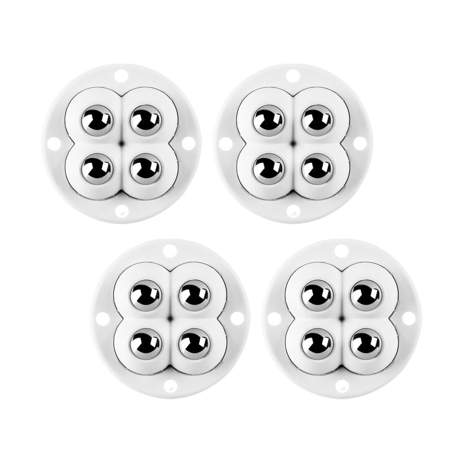 Ioensy - 4 Uds Mini Rodillo De Ricino Pasta De Rotación De 360 Grados Para Caja De Almacenamiento De Muebles Cuentas De Acero Blanco