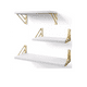 thumbnail image 2 of Repisas Flotantes de Madera Multipropósito Kit 3 Blanco con Dorado, 2 of 3
