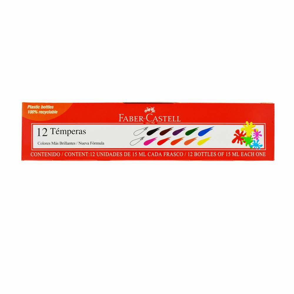 Tempera 12 Colores 15 Ml 1 Un Faber-Castell