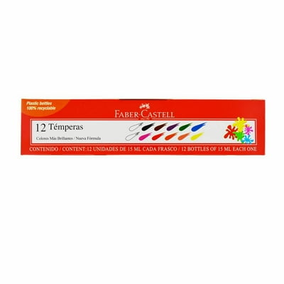 Tempera 12 Colores 15 Ml 1 Un Faber-Castell