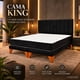 thumbnail image 4 of Cama europea Kumara King con colchón y respaldo lineal negro en felpa 180x200 cm, 4 of 7