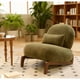 thumbnail image 1 of Silla de acento linda con patas de madera maciza, silla de salón de cuero falso con cojín suave, 1 of 5