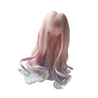 Magideal - Peluca De Muñeca, Figura De Muñeca, Juguete De Decoración Rizada, Flequillo Recto, Reemplazo, Suministros De Bricolaje Para Cumpleaños, Regalo Del Día 6 Puntos