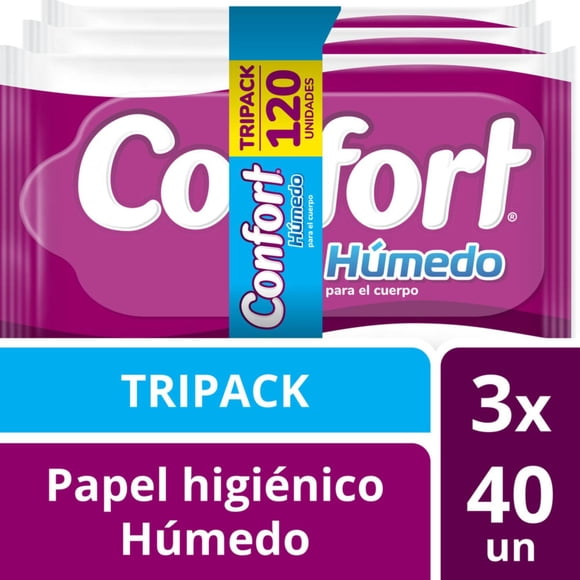 Papel Higiénico Húmedo 3 Paquetes 40 Un, 40 Un