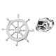 thumbnail image 3 of Encantos Marinos De La Insignia De La Solapa Del Cuello Del Volante Del Barco Náutico De Latón Plateado, 3 of 3