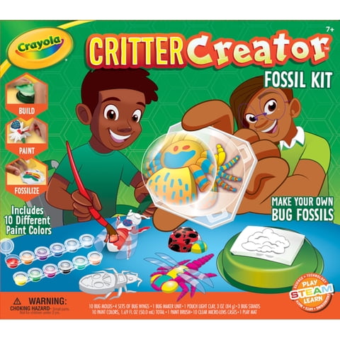 Kit De Arte Crayola Metallic Clay Con Pinturas Y Moldes Fósiles Para Niños Mayores De 7 Años