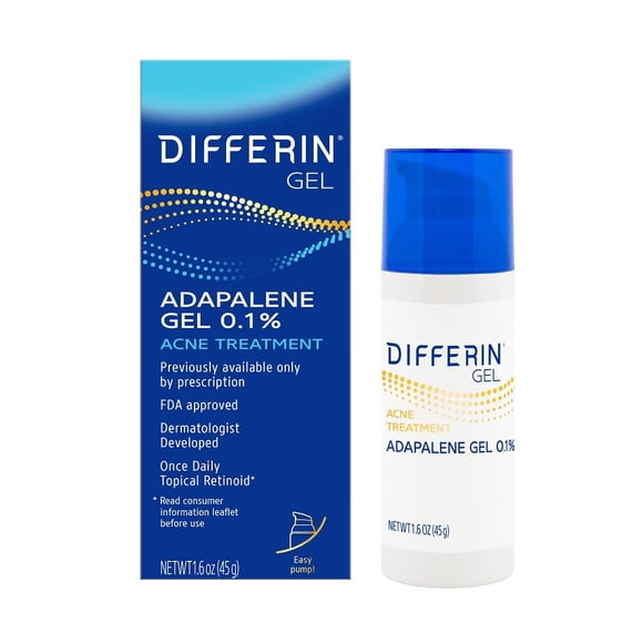 Gel para tratamiento del acné Differin, suministro de 90 días, 45 g con adapaleno al 0,1%