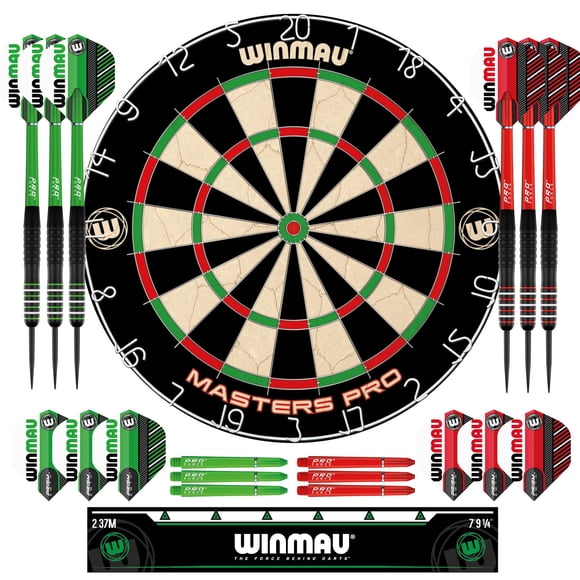 Set de dardos Winmau Masters Pro Premium Bristle con dardos