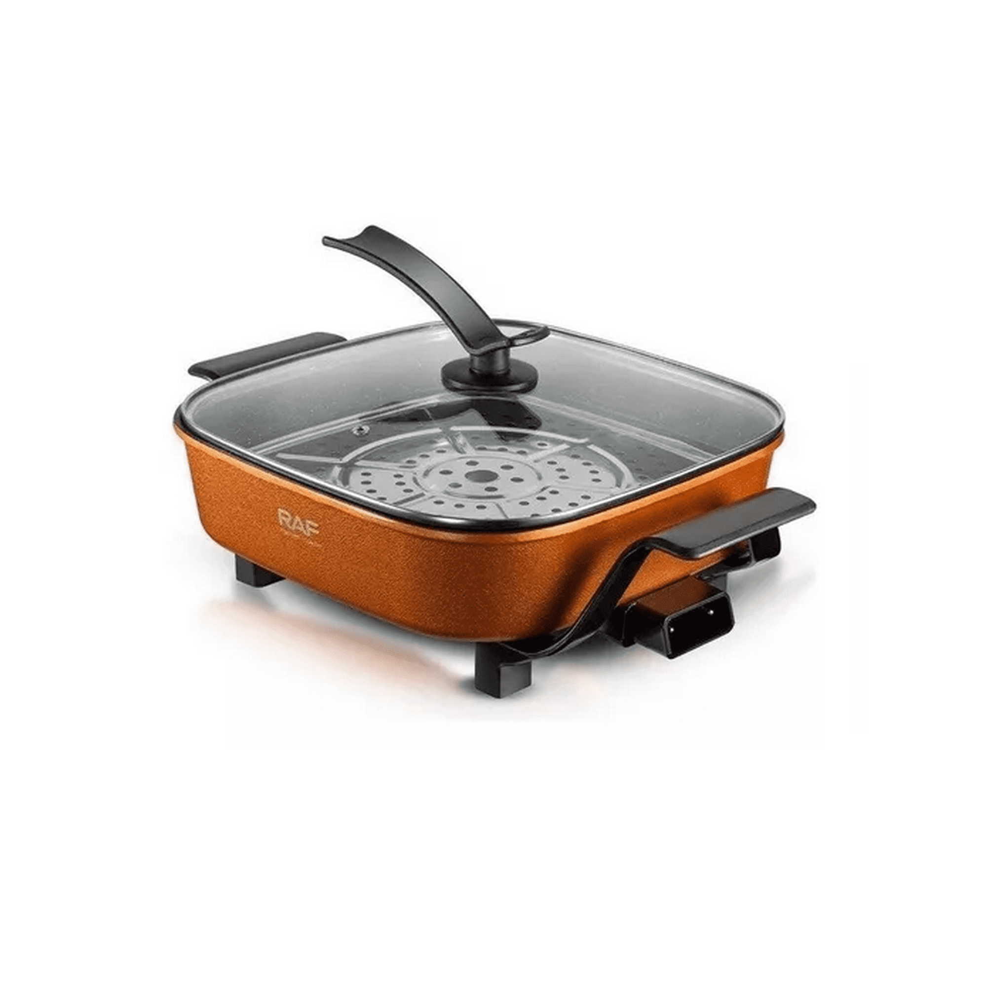 Genérico - Olla Eléctrica Al Vapor Sartén Antiadherente 1350w 7l, Color Naranja