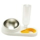 thumbnail image 1 of Perro Gato Tazón Doble Comida Tazón De Agua Inclinado Anti Derrame Alimentador Arco Desmontable Blanco, 1 of 5