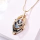 thumbnail image 2 of Collar largo tipo suéter para mujer, elegante collar con colgante triple en tono dorado y cristal brillante creado para niñas., 2 of 7