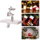 thumbnail image 2 of Soporte de metal para calcetines navideños, plateado, para colgar calcetines de árbol de Navidad, gancho antideslizante para adornos de repisa, ideal para chimeneas navideñas de estilo rústico., 2 of 6