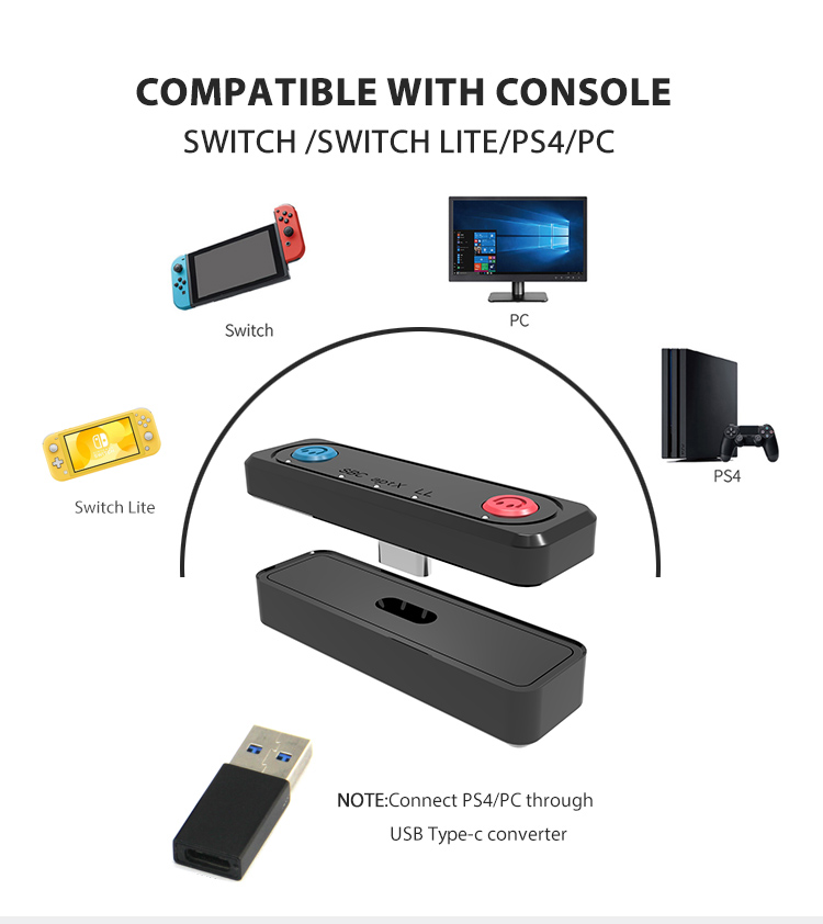 Genérica - Transmisor Bluetooth Audio Nintendo Switch Y Lite