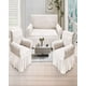 thumbnail image 4 of Pack De Fundas De Sofa 3+1+1 Con Diseño En Forma De Hoja Con Velo 3 1 1 Color Blanco, 4 of 4