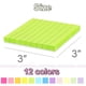 thumbnail image 3 of (paquete de 24) Notas adhesivas rayadas de 7,6 x 7,6 cm Kozerite, colores brillantes, 3 of 9