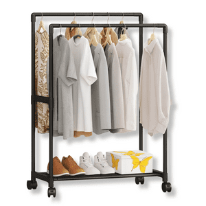 Genérico - Organizador Multifuncional Perchero Negro Doble De Ropa Zapatos