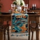 thumbnail image 1 of Camino de mesa retro vintage con borlas - azul, 1 of 3