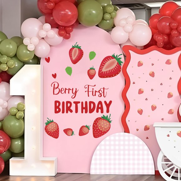 Pegatinas decorativas para el primer cumpleaños de Newleafly Berry para niñas