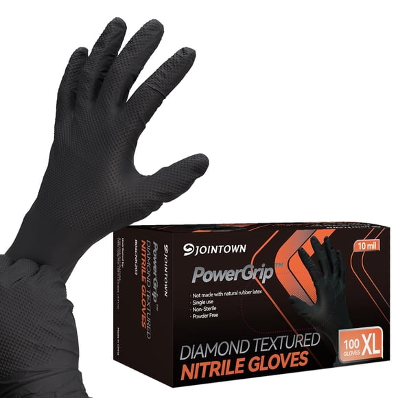 Guantes de nitrilo Jointown mejorados de 10 mil, uso rudo, x100