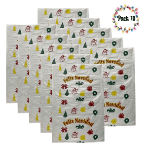 Genérico - Pack 10 Bolsas Plásticas Navideñas Compartir Navidad
