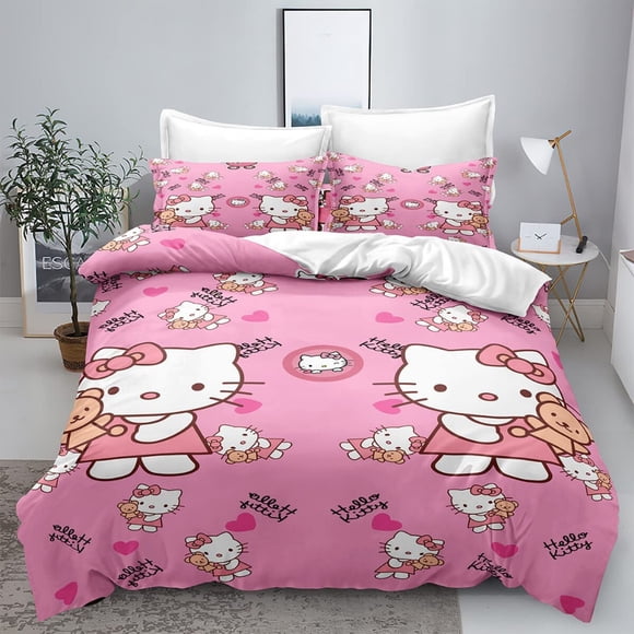 Sanrio CuteHello Kitty Duvet cover Bedding Supplies Girl Princess Dormitory Room Pillow Cover Quilt Cover Two Piece Set Bed Sheets
